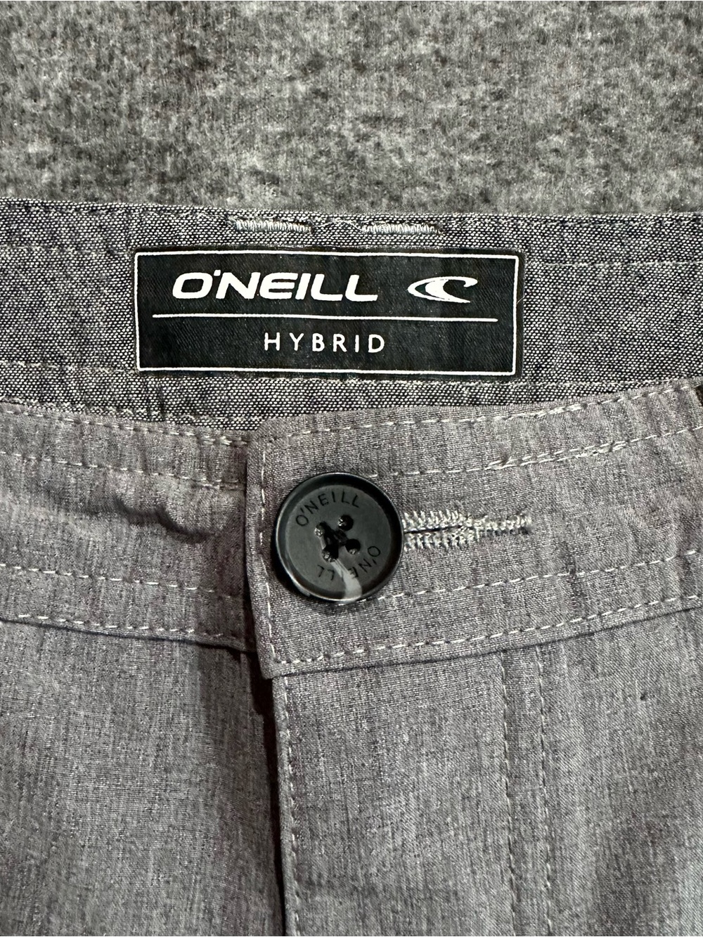 O'Neill Hybrid Youth Gray Performance Shorts Size 26 Lightweight Stretch - Picture 3 of 5